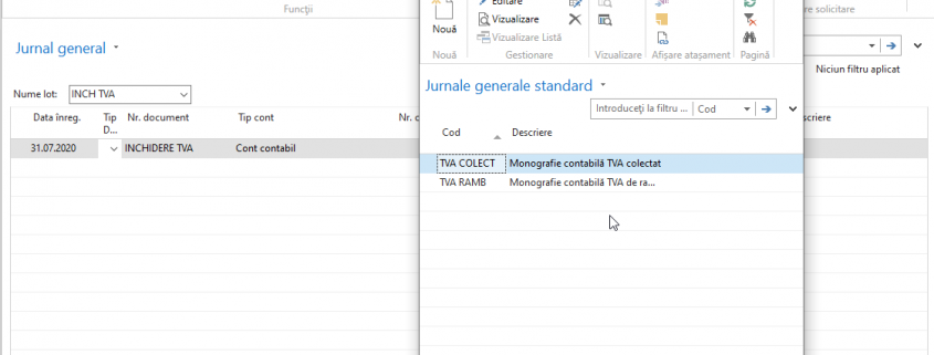 Dynamics NAV (Navision) - Jurnale Contabile Preluare Jurnale Standard