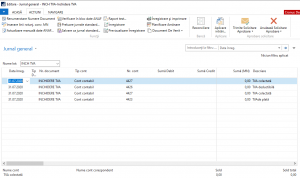 Dynamics NAV (Navision) - Jurnale Contabile Standard - Monografie Contabilă Goală